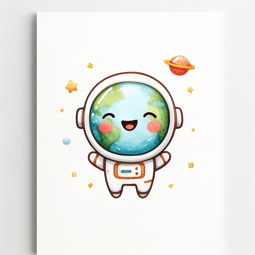 Unframed Cosmonaut earth Print