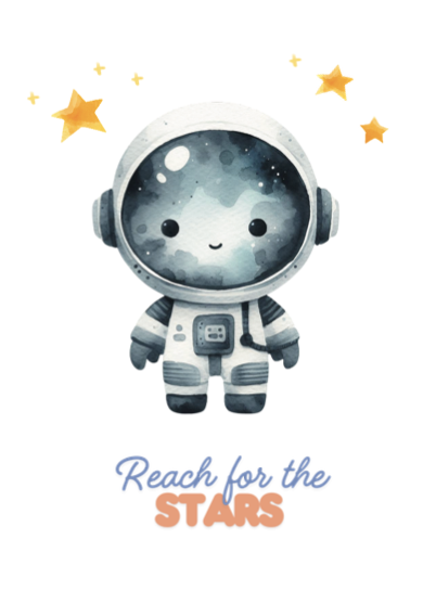 Unframed Cosmonaut Print "Reach for the stars"