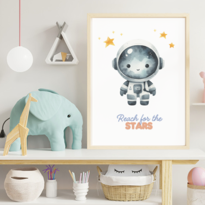 Unframed Cosmonaut Print "Reach for the stars"